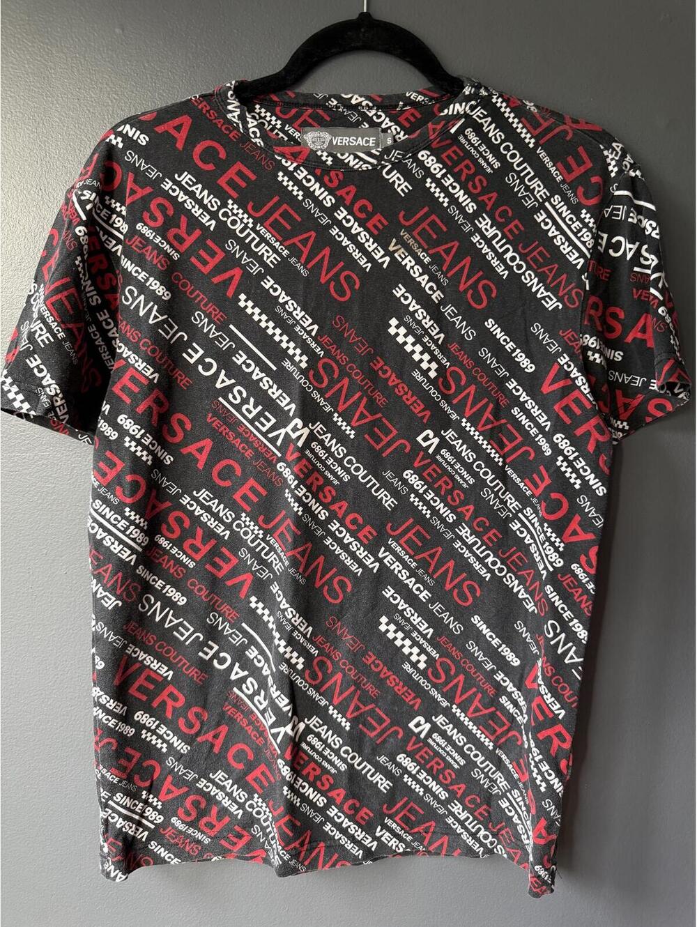 Versace Jeans Couture Black Graphic Logo T-Shirt Size S